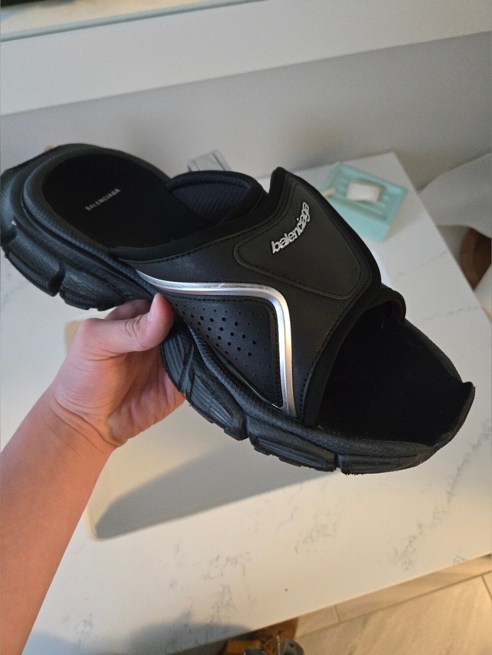 Balenciaga Black Slide Sandals 3XL, SIZE 10 FITS LIKE SIZE 11-11.5